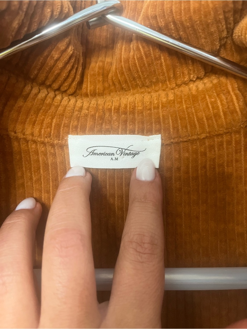 American Vintage Corduroy Shirt in Warm Caramel - Picture 3 of 6